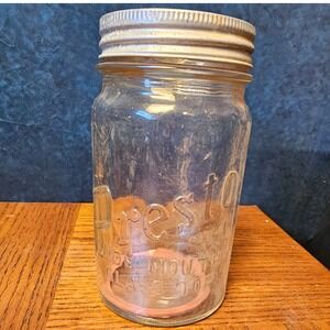 Vintage Presto Wide Mouth Glass Top Mason Jar with Lid and Gasket Clear